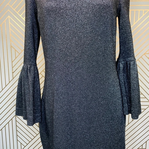 Ted Baker Hanneh Fluted Metallic Knit Mini Dress‎ - Picture 4 of 8
